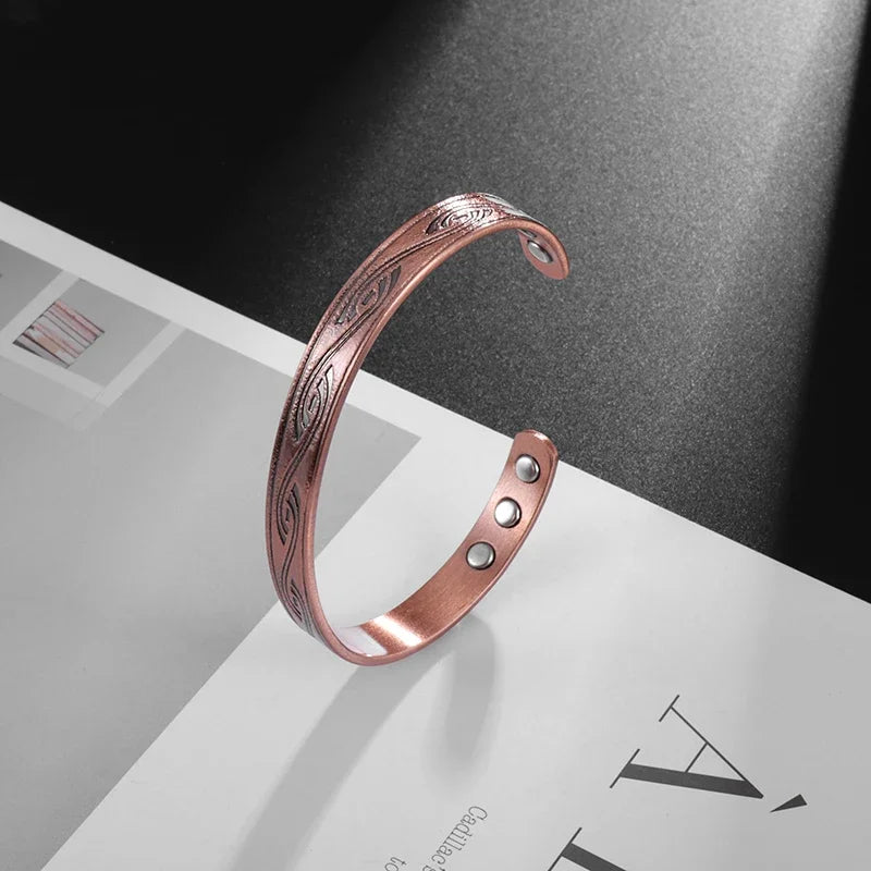 High Quality Copper Engraved Totem Magnetic Adjustable Bracelet for Men Women Joint Protection Pain Relief Biomagnetic
