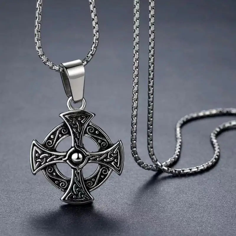 Nordic Rune Compass Necklace — Stainless Steel