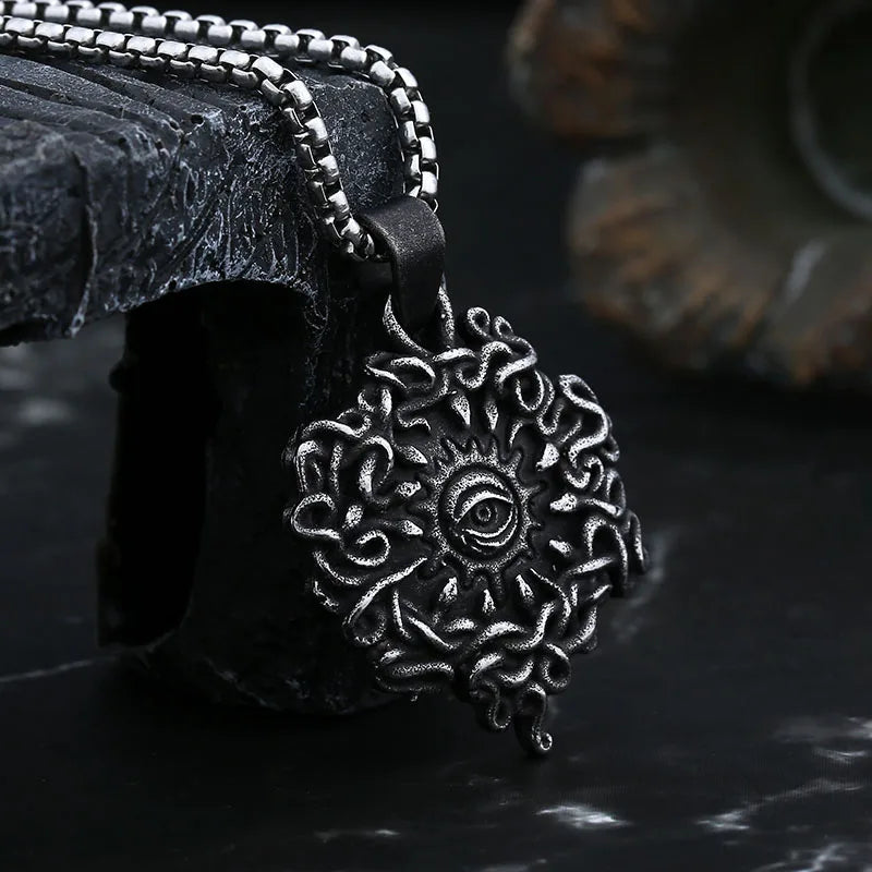 Eye of God Stainless Steel Pendant Necklace