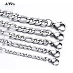 AWit 2022 Fashion Classic Figaro Chain Necklace Men Stainless Steel Long Necklace For Men Women Chain Jewelry