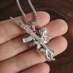 Retro Punk Turquoise Bull Head Pendant Necklace for Men Fashion Hip Hop Motorcycle Riding Trend Cool Personalized