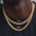 8-16mm 316L Stainless Steel Chain Hip Hop Jewelry Curb Miami Cuban Link Chain Necklace Bracelet Gift for Men Women