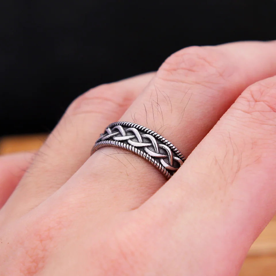 Viking Steel Ring Vintage Celtic Knot 316L Punk