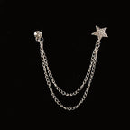 Vintage Double Chain Tassel Brooch — Lapel Pin Suit Badge