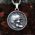 2-Side Skull Pendant Necklace — Stainless Steel
