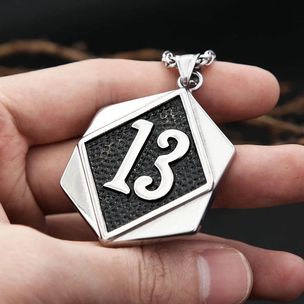 Lucky Number Pendant — Stainless Steel