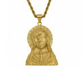 Gold Jesus Christ Face Pendant Necklace for Men — Stainless Steel