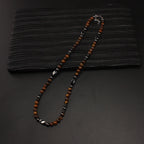 Natural Stone 6mm Tiger-eye Beads Hematite Beaded Necklace for Men Handmad Jewelry