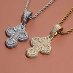 Gold Iced Out Cross Pendant Necklace CZ