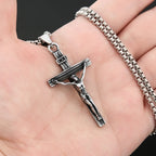 Cross Jesus Steel Pendant Vintage 316L Orthodox