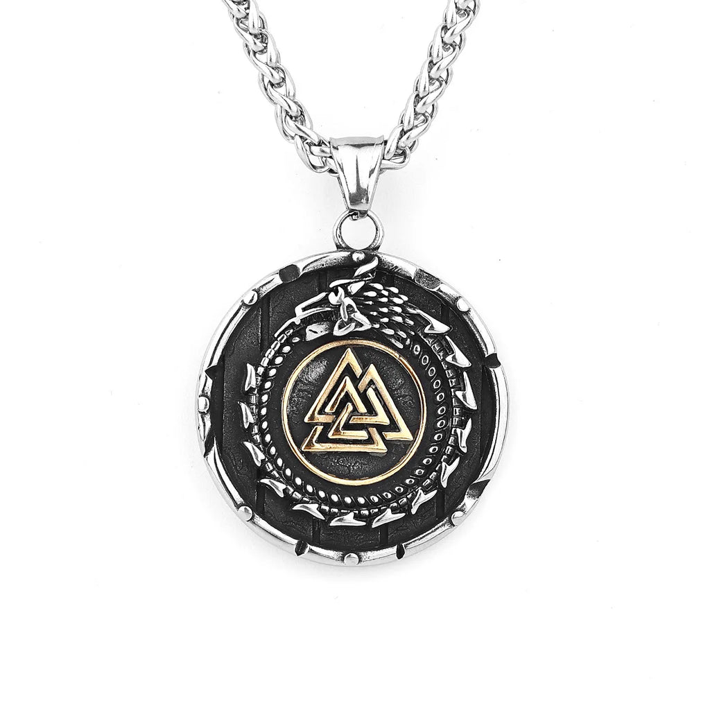 Dragon Viking Steel Pendant Rune 316L