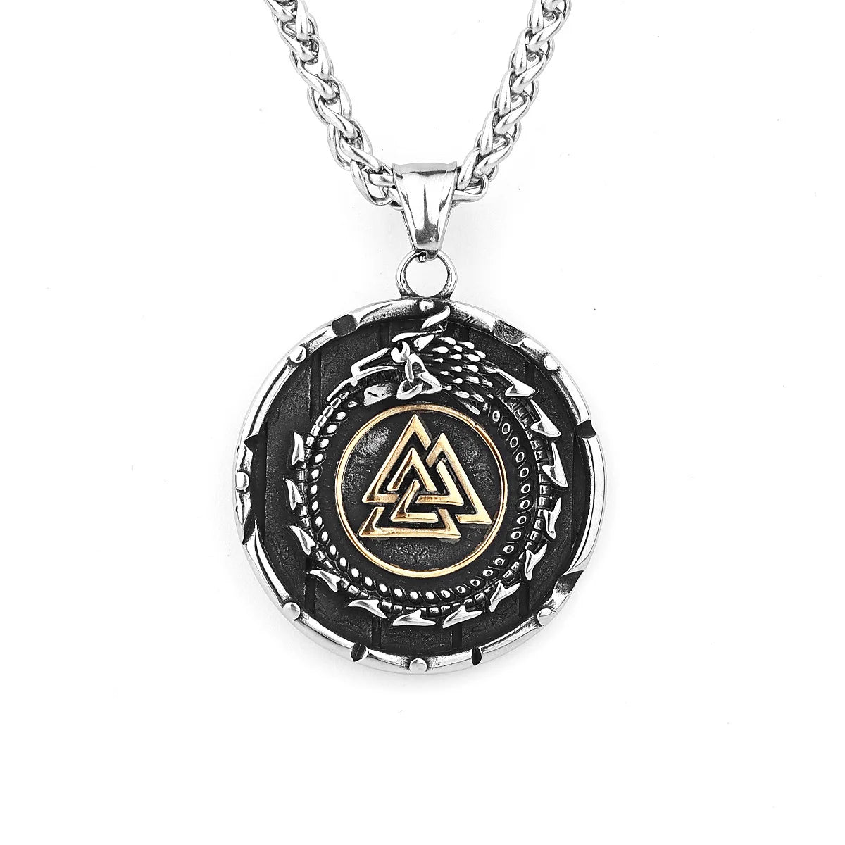 Dragon Viking Steel Pendant Rune 316L