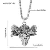 Satan Goat Head Pentagram Amulet Pendant Necklace