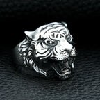 Detailed Domineering Tiger Ring For Men Stainless Steel Animal Biker Ring Cool Male Gothic Punk Animal Rings Jewelry