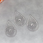 3pcs Eye of Horus Charms DIY Craft Tassels Earrings Necklace Jewelry Making Devil Eye Amulet Stainless Steel Pendant