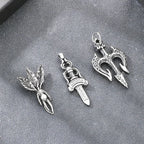 Trendy Retro Crow Prairie Wolf Double Sided Viking Tomahawk Pendant Necklace Charm Men's Necklace Metal Accessorie Party Jewelry