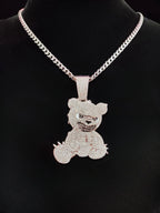 Hip Hop Bear Shape Pendant Necklace Men Women Chain Iced Out Bling Bling Necklaces HipHop Jewelry Fashion Gift