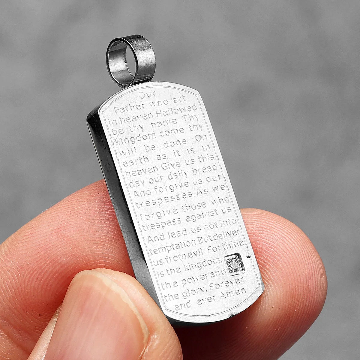 Bible Gemstone Pendant — Stainless Steel