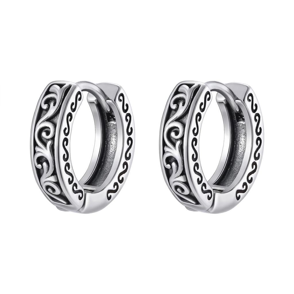 Punk Stainless Steel Hoop Earrings for Men Teens, Hypoallergenic Waterproof Small Huggies Earrings,Rock Hip Hop Cool