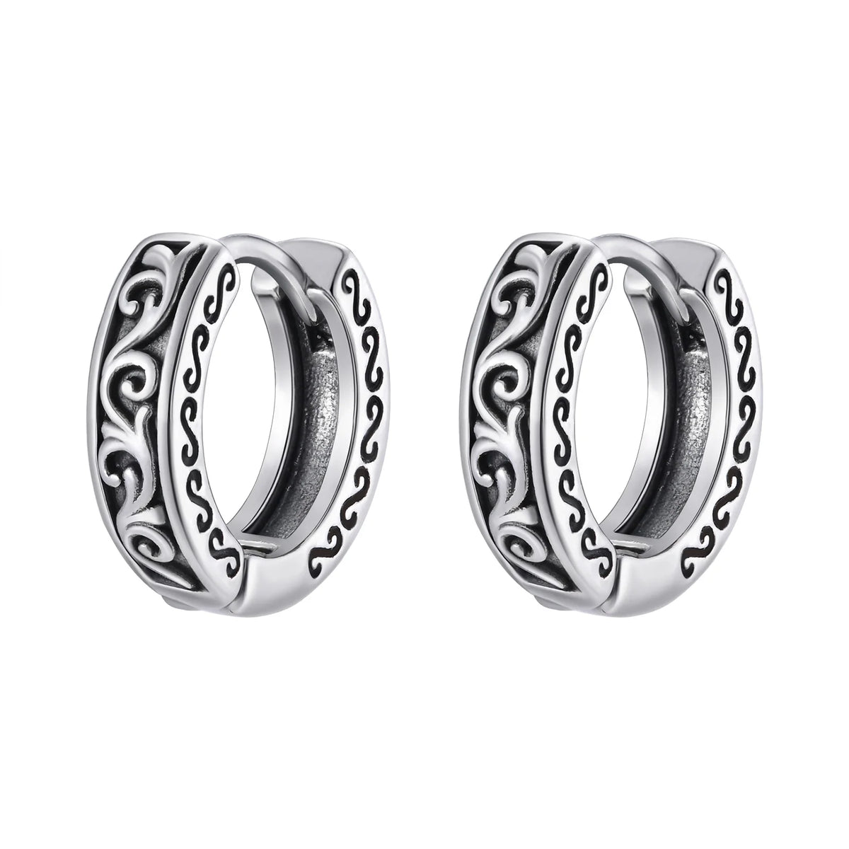 Punk Stainless Steel Hoop Earrings for Men Teens, Hypoallergenic Waterproof Small Huggies Earrings,Rock Hip Hop Cool