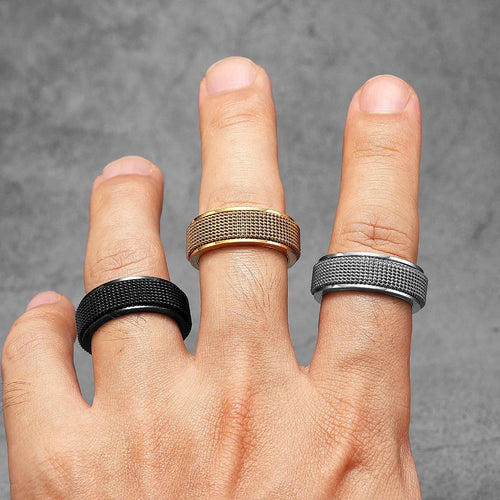 Braided Fidget Spinner Ring — Stainless Steel