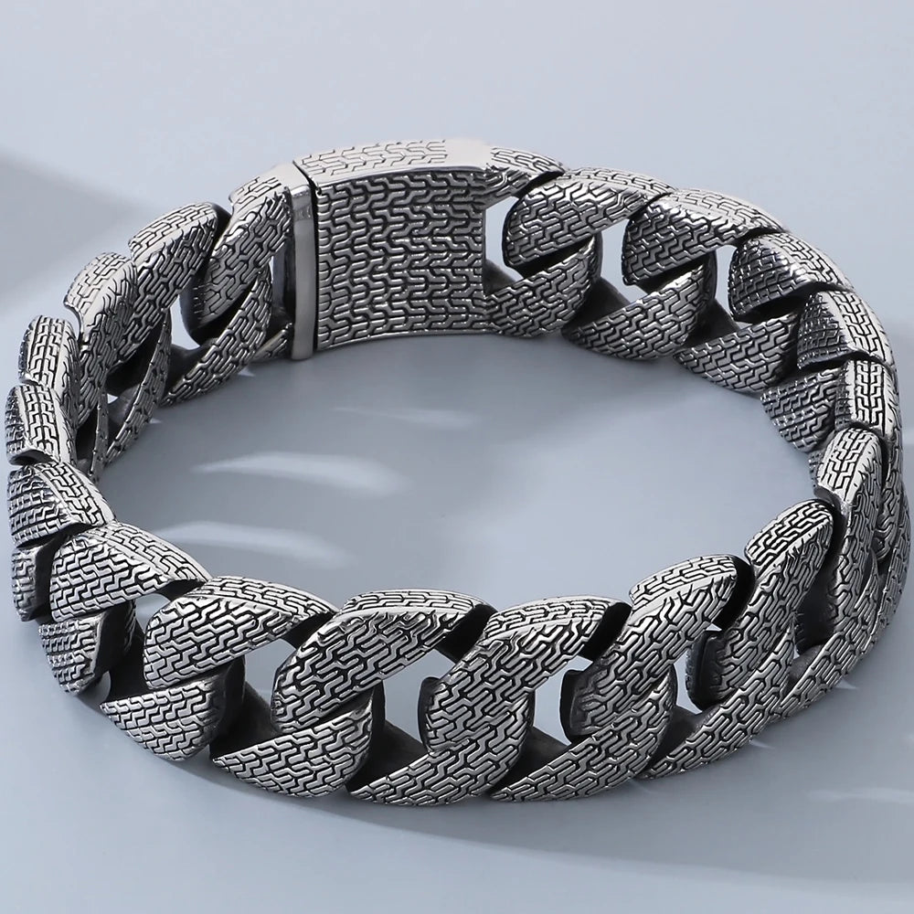 40CM Length 31MM Width Big Curb Cuban Link Chain Necklaces Heavy Stainless Steel On Neck Chains for Women Party Jewelry