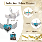 Heart Photo Pendant Necklace Stainless Steel