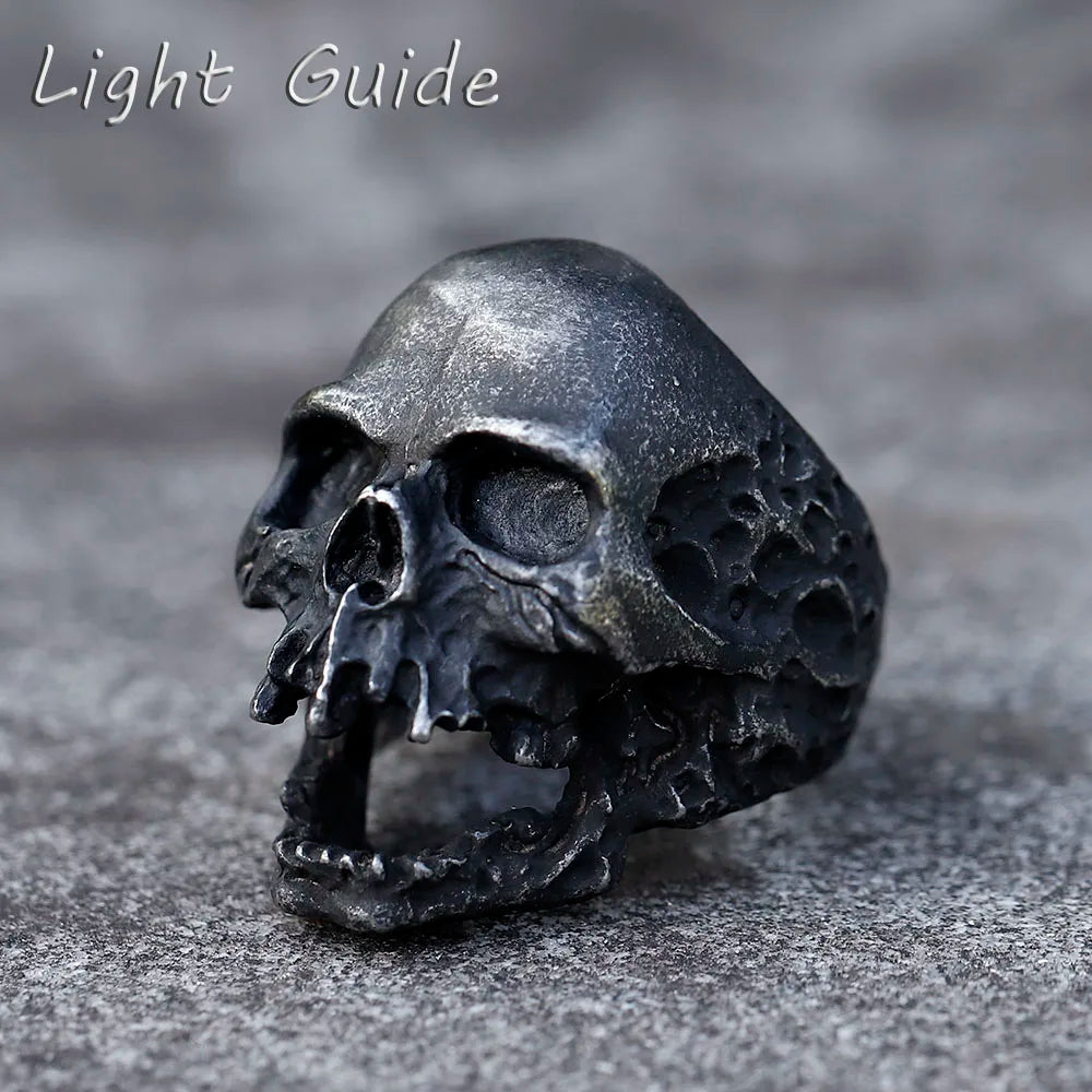 Large Skull Ring — Stainless Statement Gothic