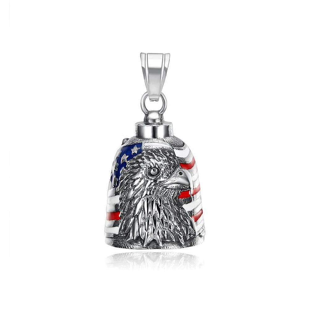 Gothic Lion Head Bell Pendant — Stainless Steel