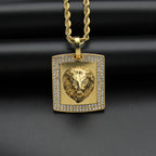 Lion Head Pendant Necklace — Stainless Steel