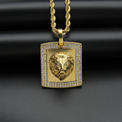 Lion Head Pendant Necklace — Stainless Steel