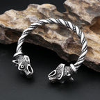Wolf Viking Steel Bracelet Nordic Head Vintage