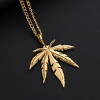 Maple Leaf Necklace Leaf Pendant Charm Chain Necklace Men Gift Jewelry Necklace Hip Hop Jewelry Glittery