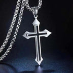 Cross Black Pendant Japanese Korean