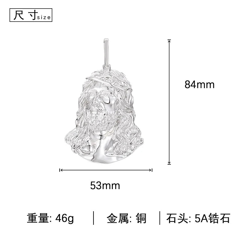 Hip Hop High Polishing Bling JESUS PIECE Pendants Necklace Men Rapper Jewelry Gold Silver Color
