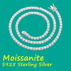 S925 Stering silver D VVS1 Moissanite Tennis Necklace 3/4/5/6mm GRA for Women Man Jewellery Zircon