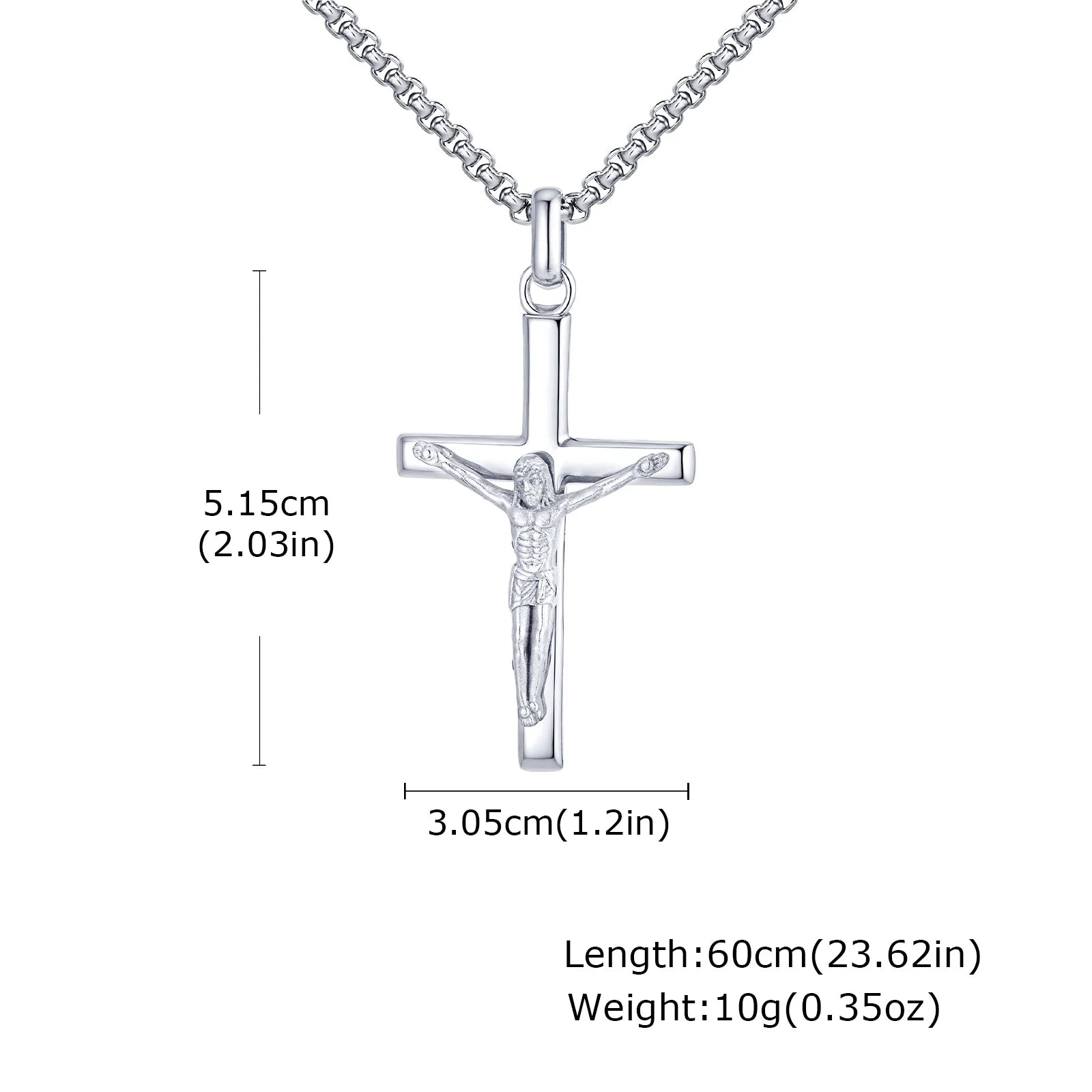 Catholic Cross Pendant Necklace — Stainless Steel