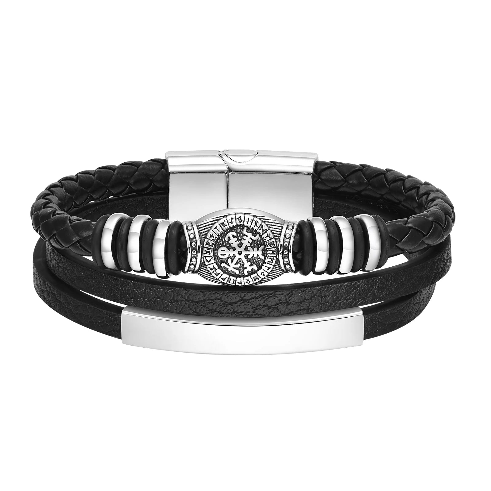 Viking Multi Layer Braided Leather Bracelet