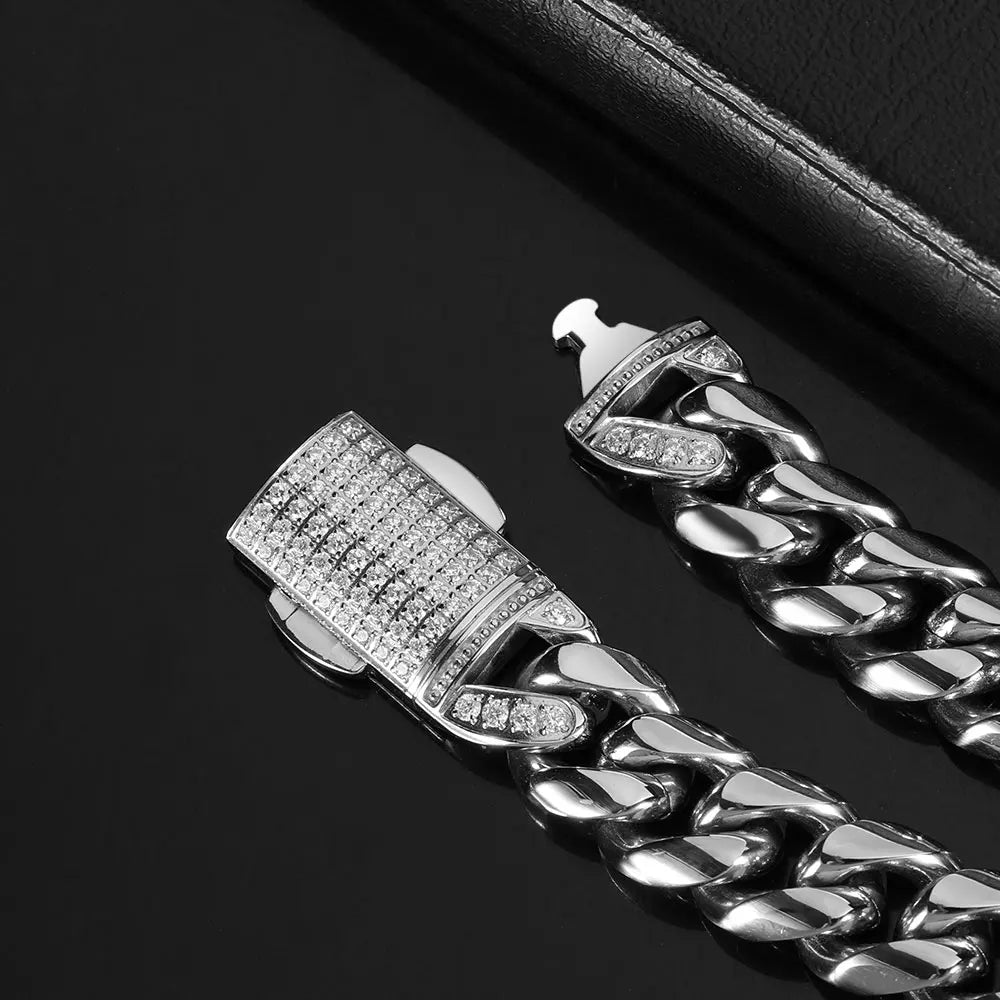 Stainless Steel Cuban Chain Necklace Miami 12MM