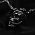 Vintage 3D Embossed Snake Skull Pendant Necklace Stainless Steel Fashion Jewelry Unisex Everyday Street Rock Party Holiday Gift