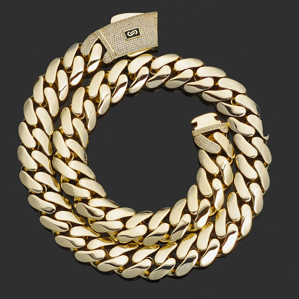 Two-Tone Cuban Chain Necklace VVS Moissanite