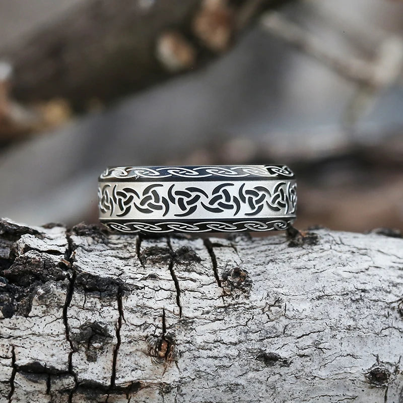 Viking Nordic Rune Band Ring for Men — Stainless Steel