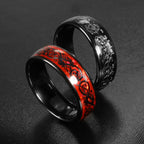 Fashion Dragon Pattern Metal Band 7MM T5577 Chip Ceramic Finger Ring or CUID Chip Skull Carbon Fiber Band Epoxy Ring for Replica