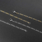 Gold Figaro Cuban Chain Necklace 3MM Stainless Steel