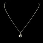 Iced Out Moon Silver Pendant Sterling Blue Zircon