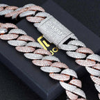 Rose Gold Cuban Chain Necklace Iced Out 22MM