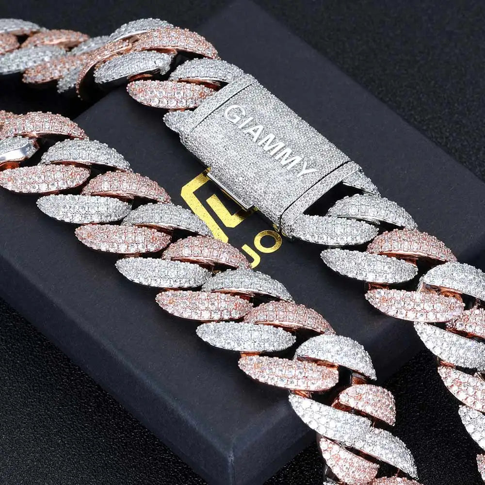Rose Gold Cuban Chain Necklace Iced Out 22MM