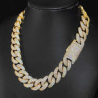 Iced Out Cuban Necklace Stainless Steel 20MM 4-Row