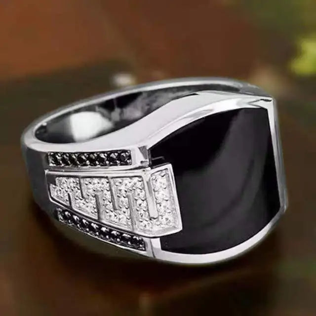 Vintage Iced Out Silver Ring