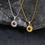 Tiger Eye Stone Pendant Necklace — Stainless Steel